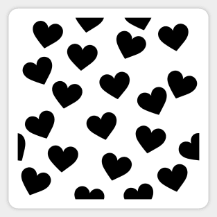 Black and white hearts print 2 Sticker